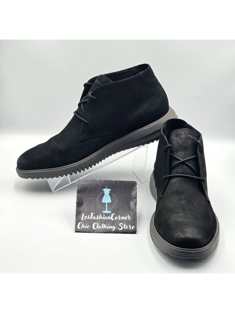 Cole Haan Men's Black Suede Lightweight Original Grand Chukka Boots Size 13 2955
